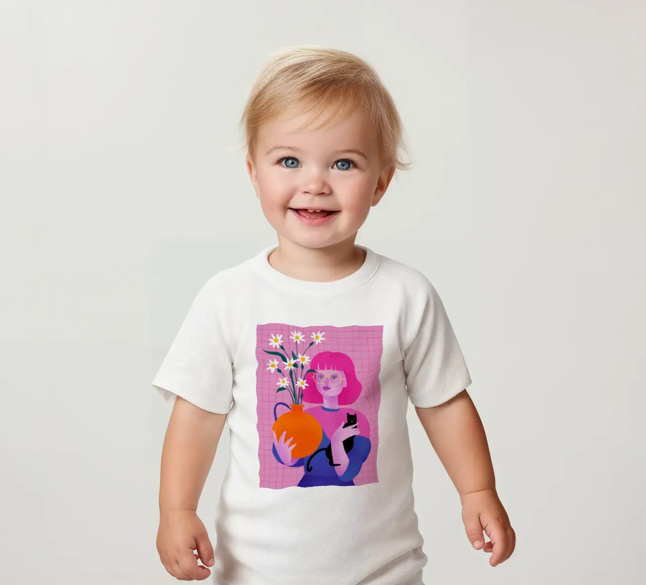 Pink Hair Black Cat baby t-shirt by Sentinel Glow