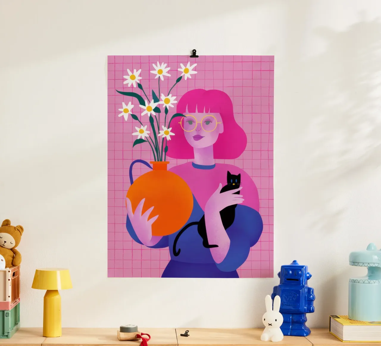 Gatto nero dal pelo rosa carta hahnemühle da Sentinel Glow