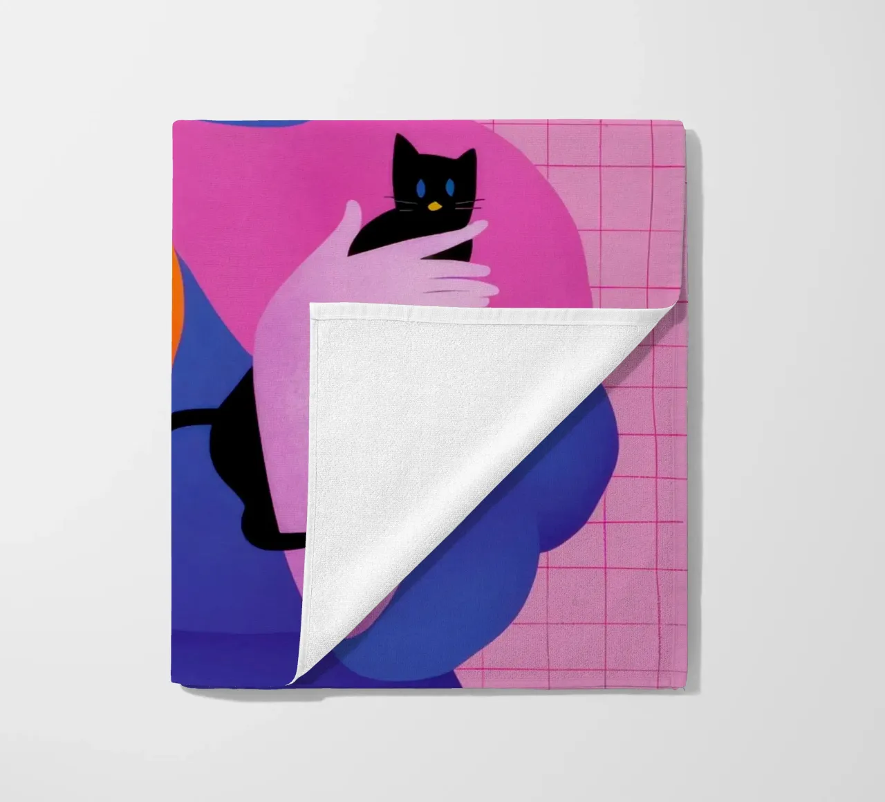 Gatto nero dal pelo rosa telo mare da Sentinel Glow