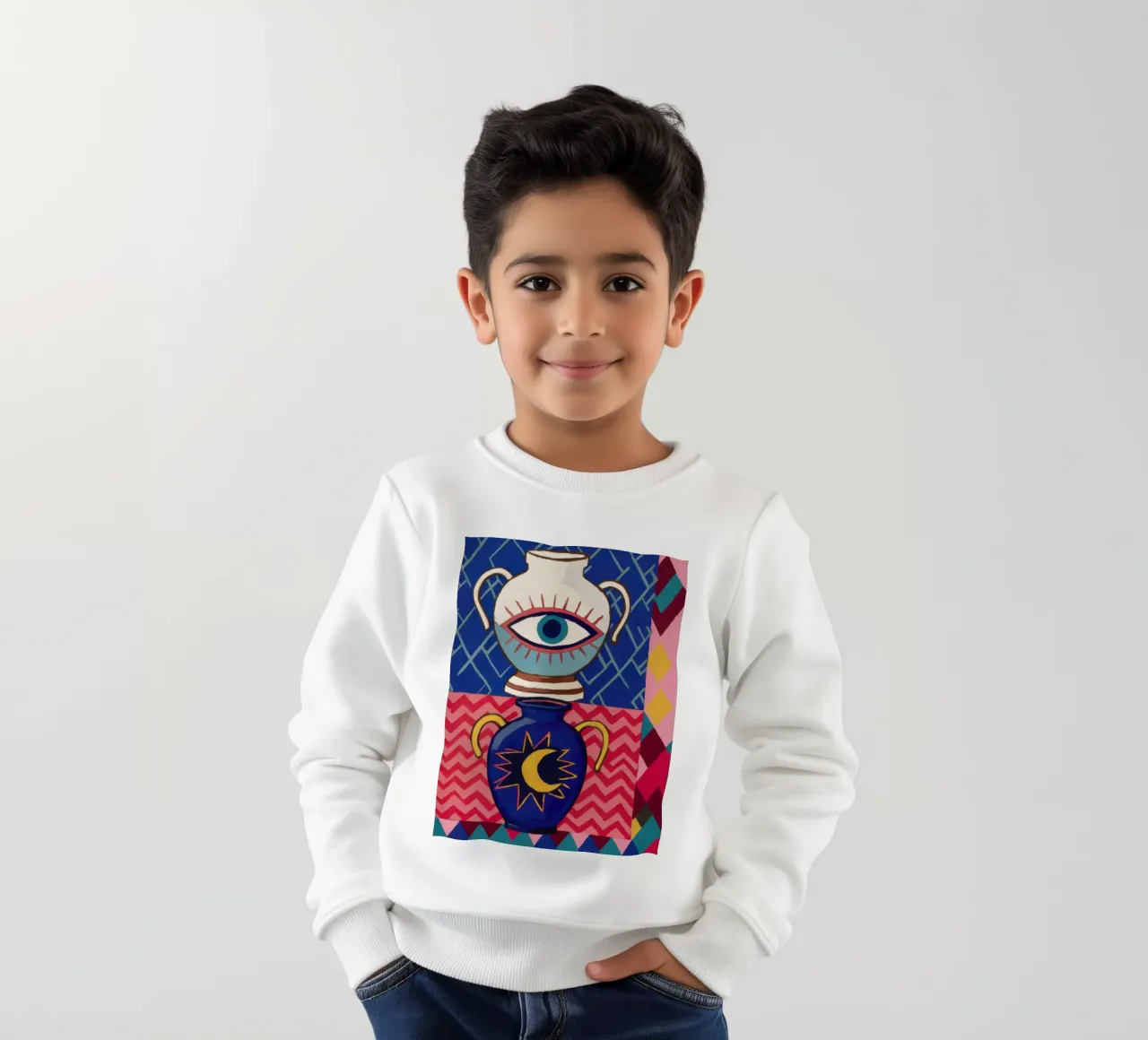 Vaso a forma di occhio cosmico felpa bambino da Arcane Lines