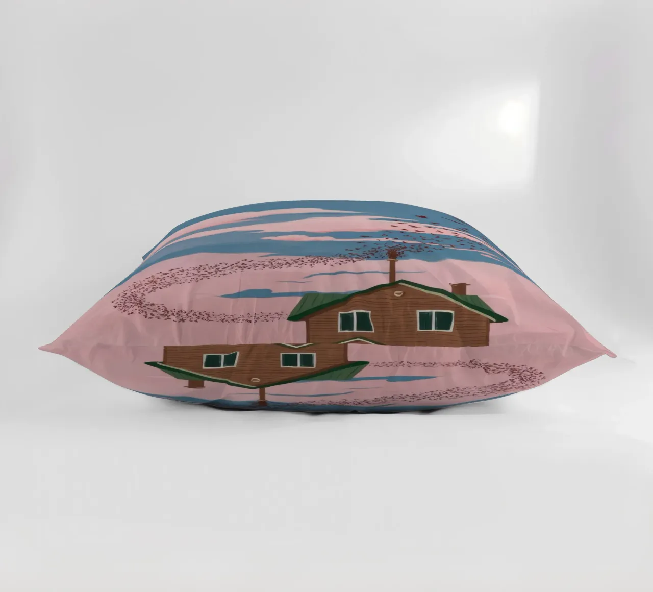 Rose, Tinted Sky Home decorative cushion by Mossy Pigment