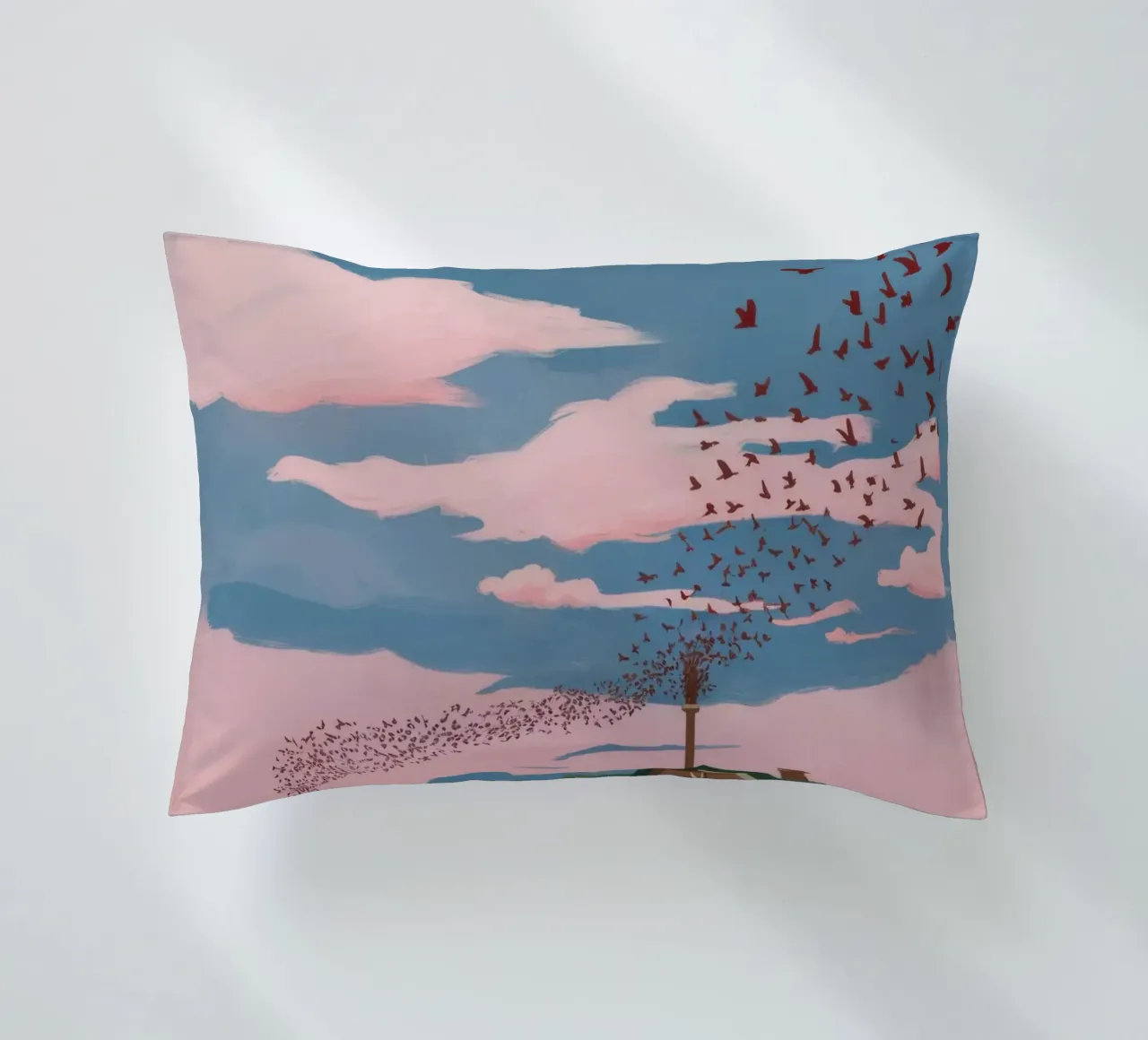 Rose, Tinted Sky Home decorative cushion by Mossy Pigment