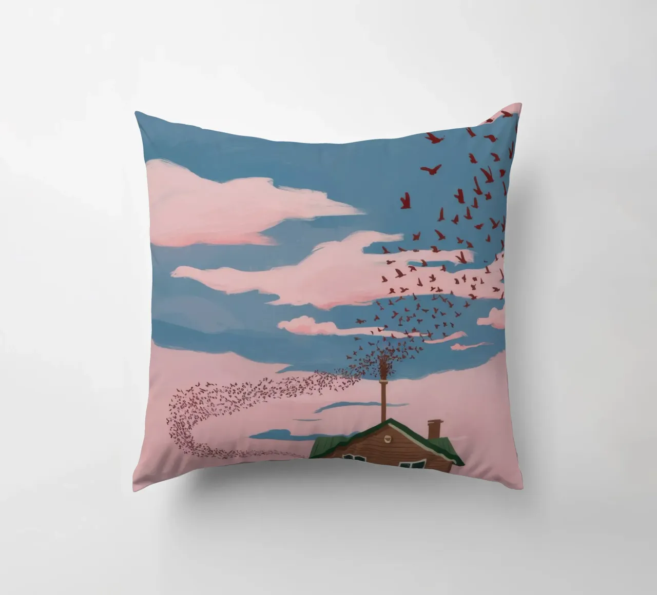 Rose, Tinted Sky Home decorative cushion by Mossy Pigment