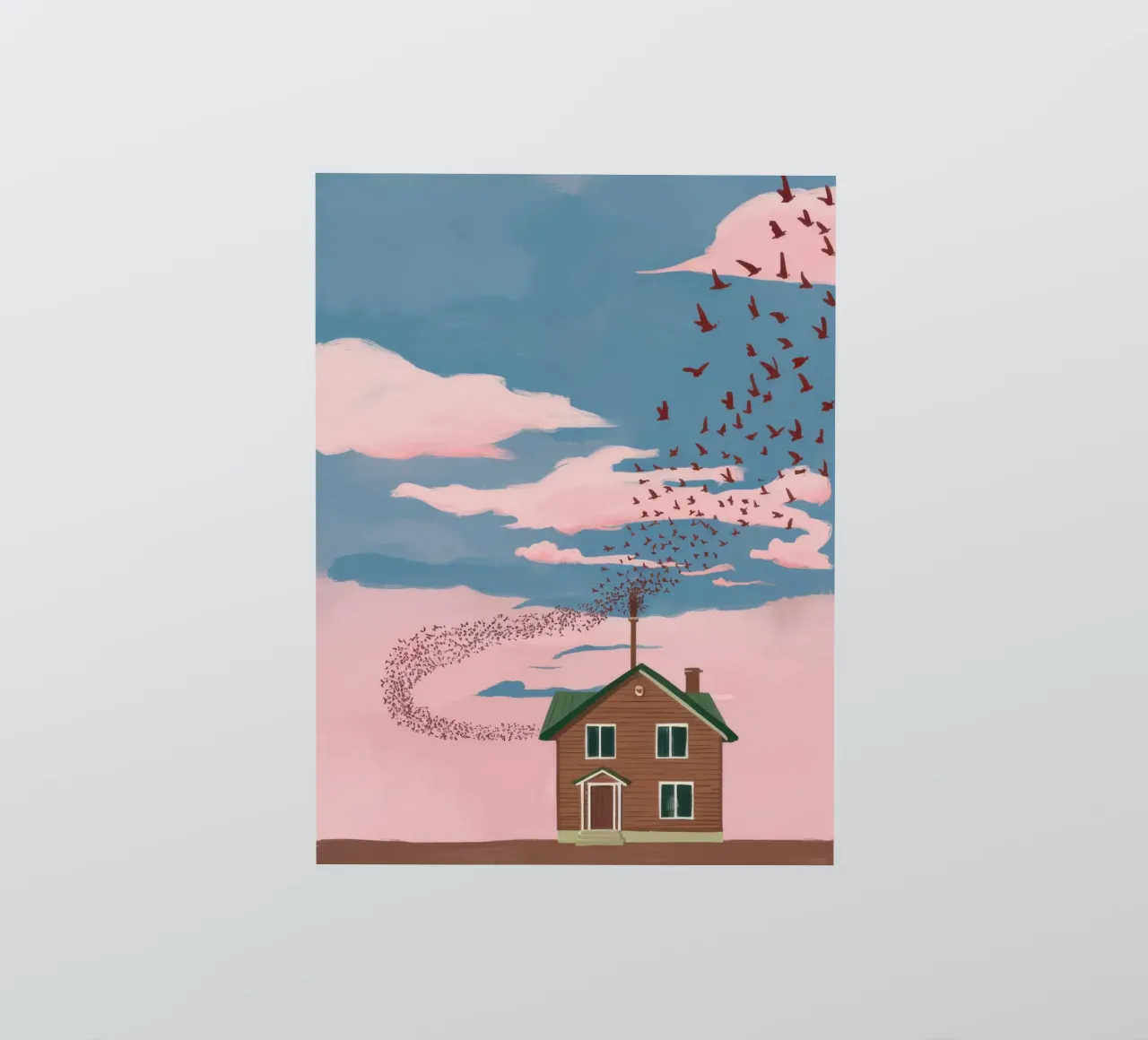 Rose, Tinted Sky Home sticker by Mossy Pigment