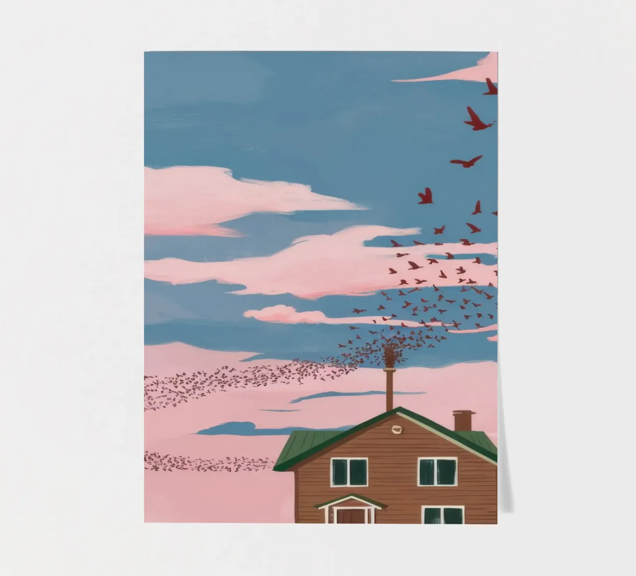Rose, Tinted Sky Home sticker sheet by Mossy Pigment