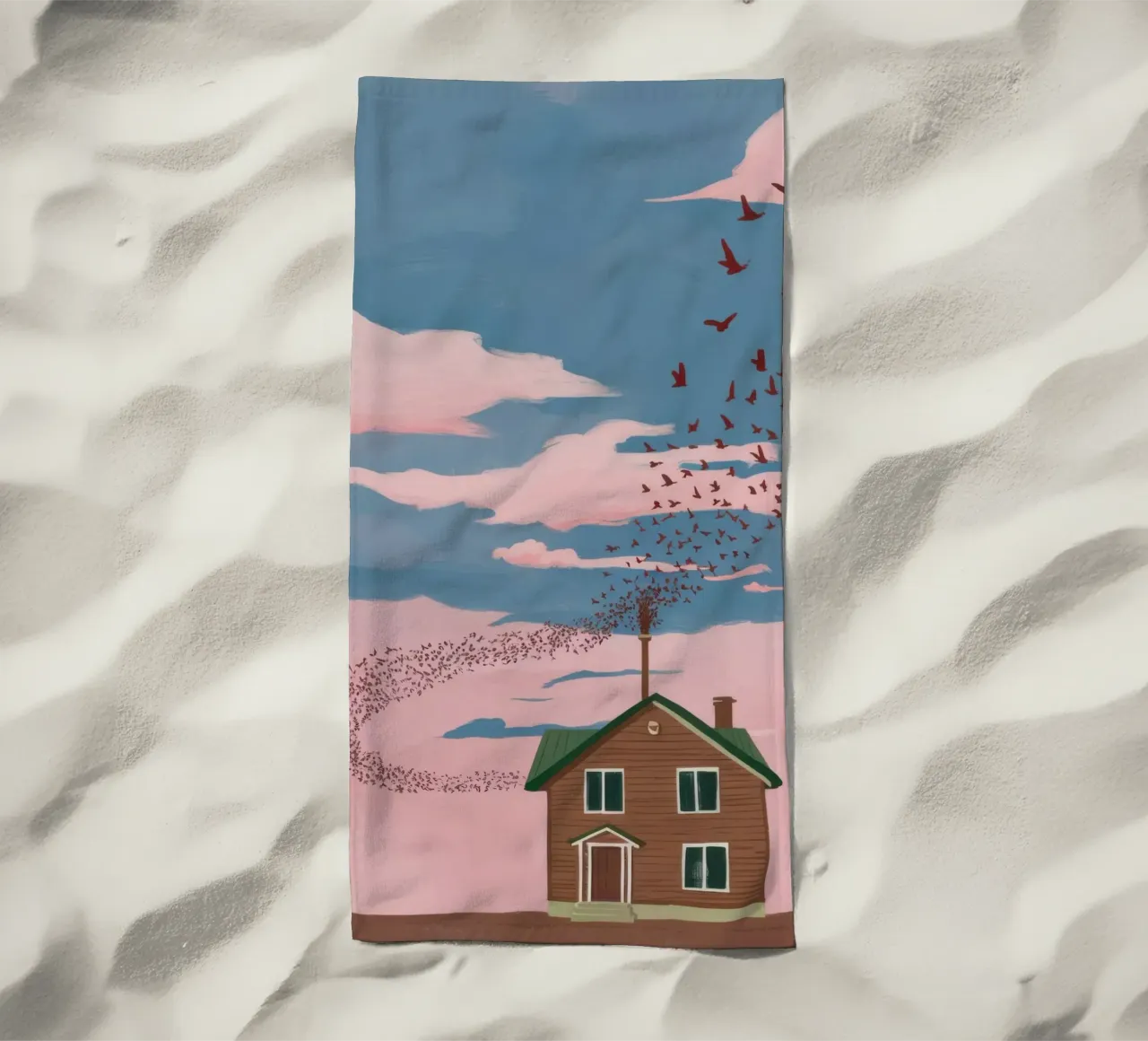Rose, Tinted Sky Home beach towel by Mossy Pigment