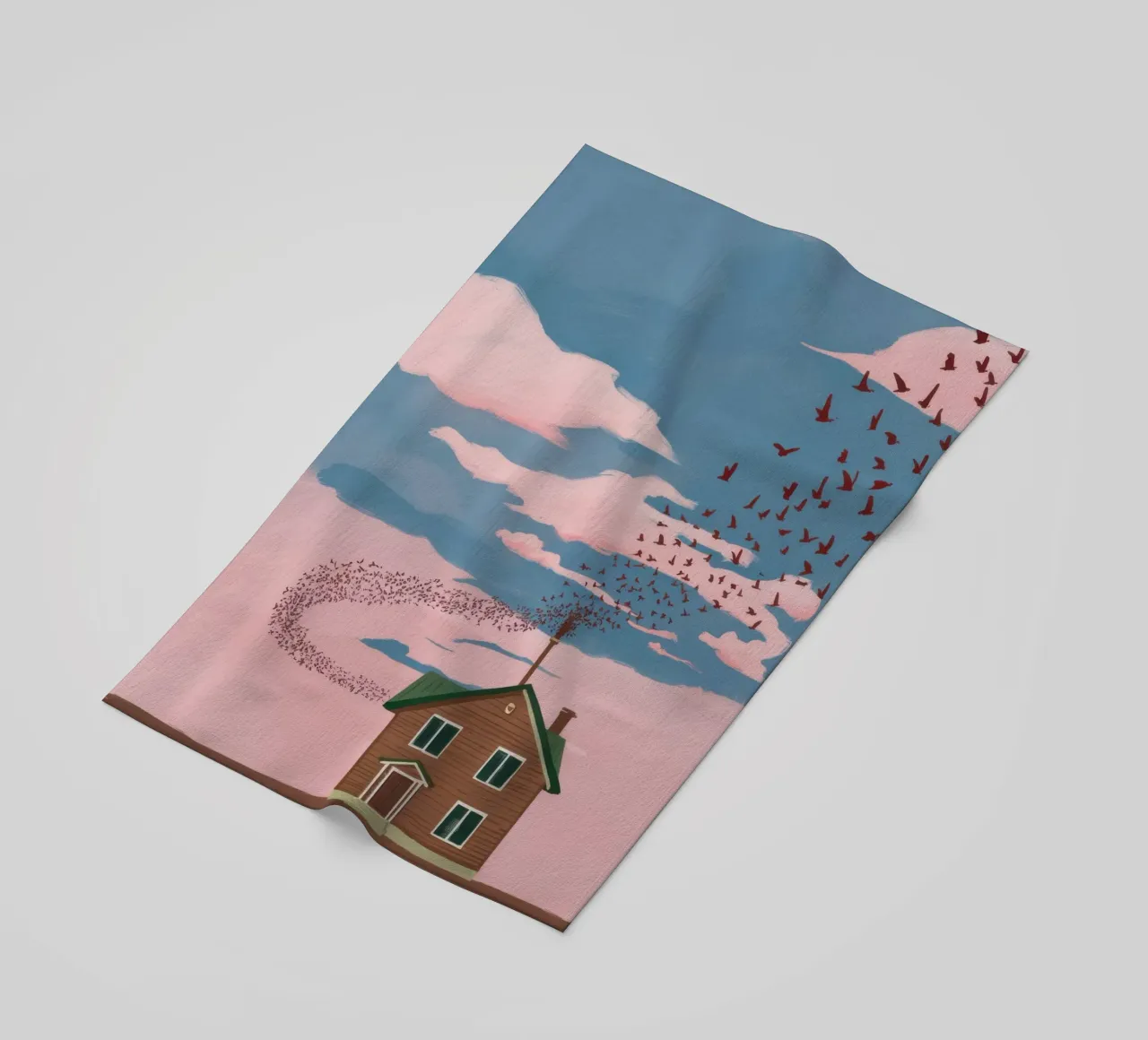 Rose, Tinted Sky Home beach towel by Mossy Pigment