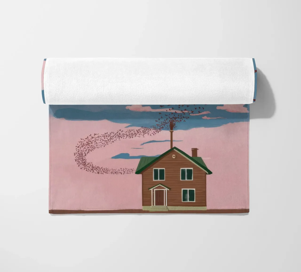 Rose, Tinted Sky Home beach towel by Mossy Pigment