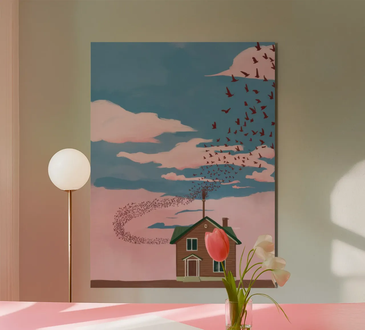 Roos, getinte hemel Home aluminium-dibond van Mossy Pigment