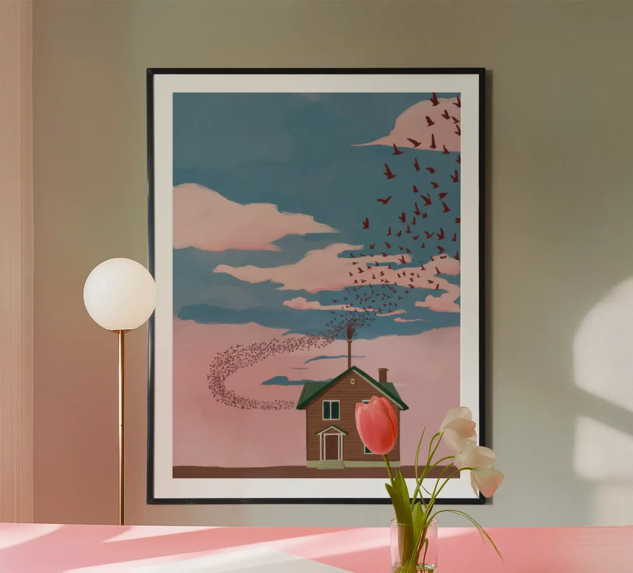 Rose, ciel teinté Accueil hahnemühle de Mossy Pigment