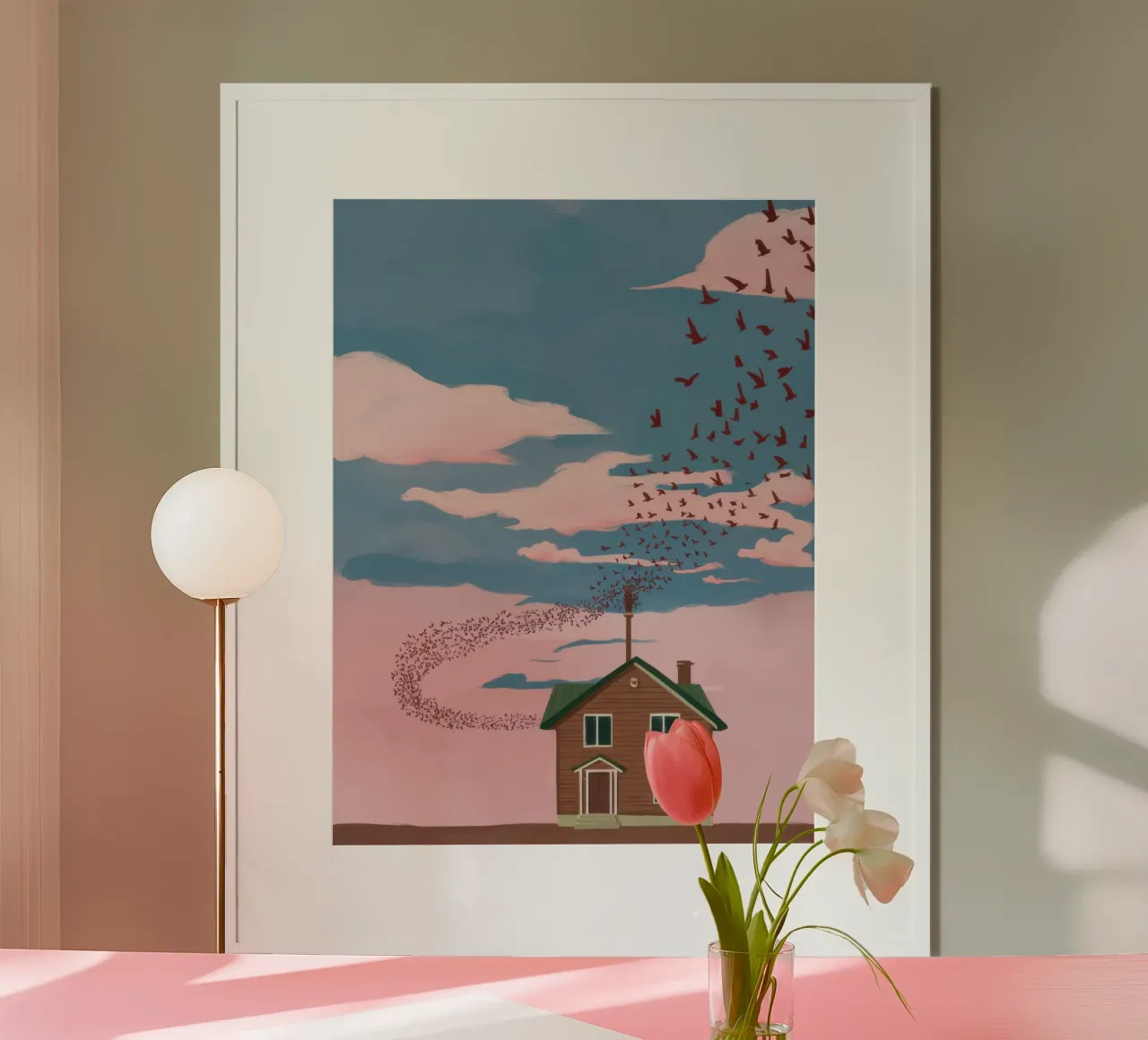 Rose, ciel teinté Accueil hahnemühle de Mossy Pigment