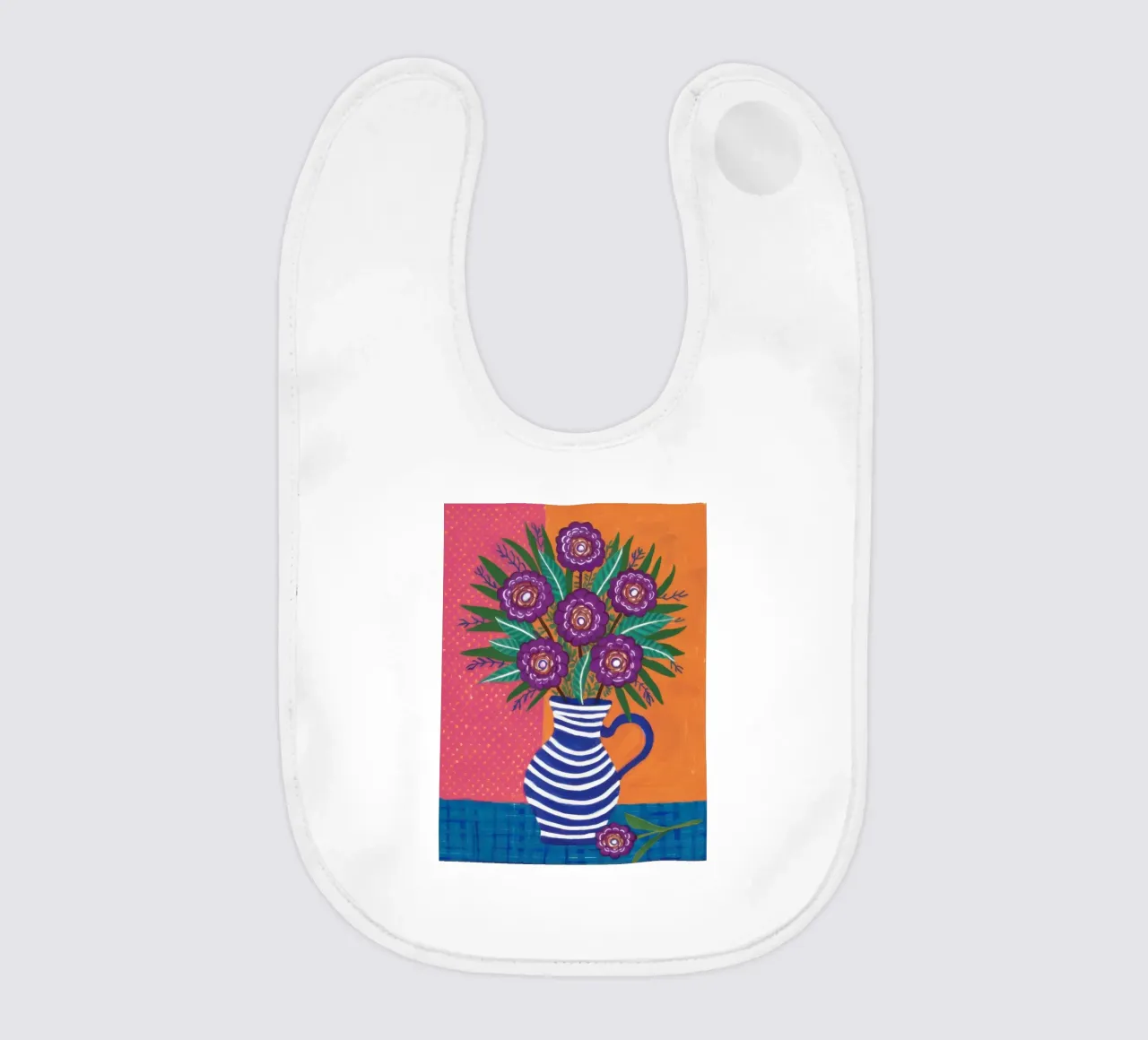 Vaso a righe Bouquet viola bavaglino da Lune Dreams