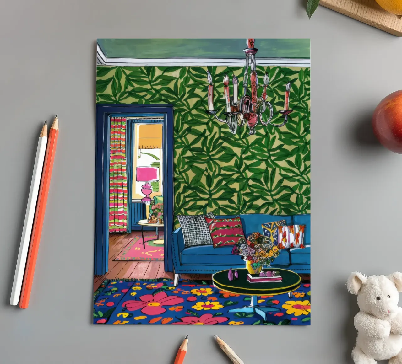 Maximalistische groene haven stickervel van Arcane Lines
