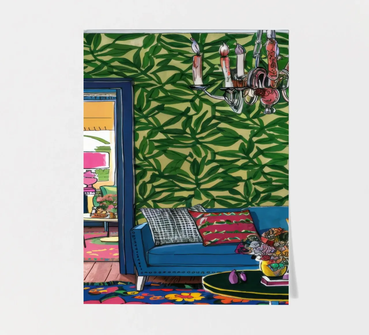 Maximalistische groene haven stickervel van Arcane Lines