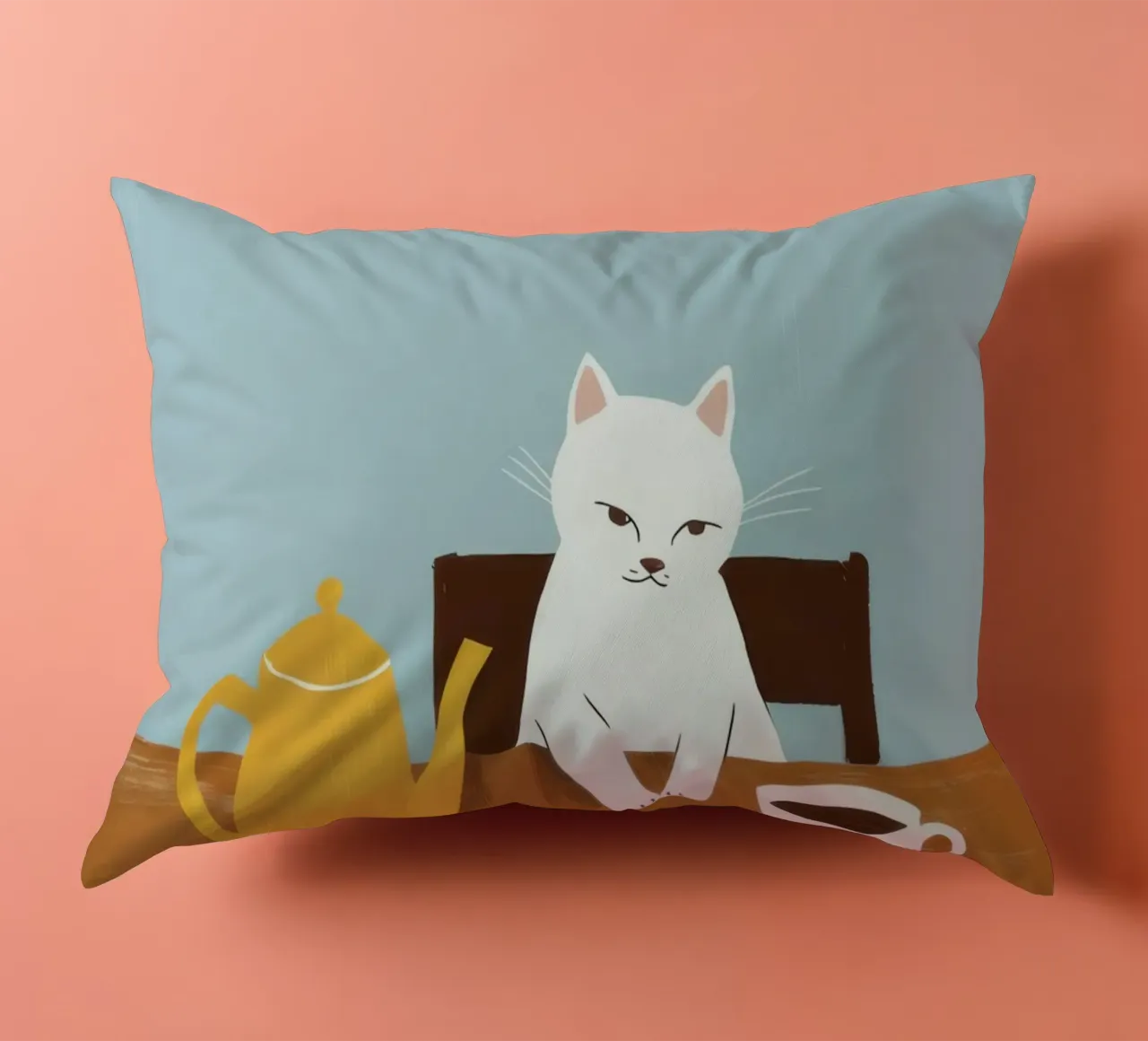 Colazione felina birichina cuscino da Mossy Pigment