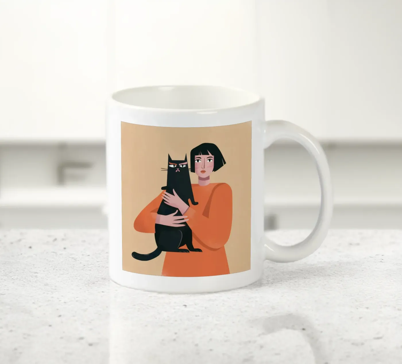 Sleek Shadow Cuddle Keramik Tasse von Hollow Years
