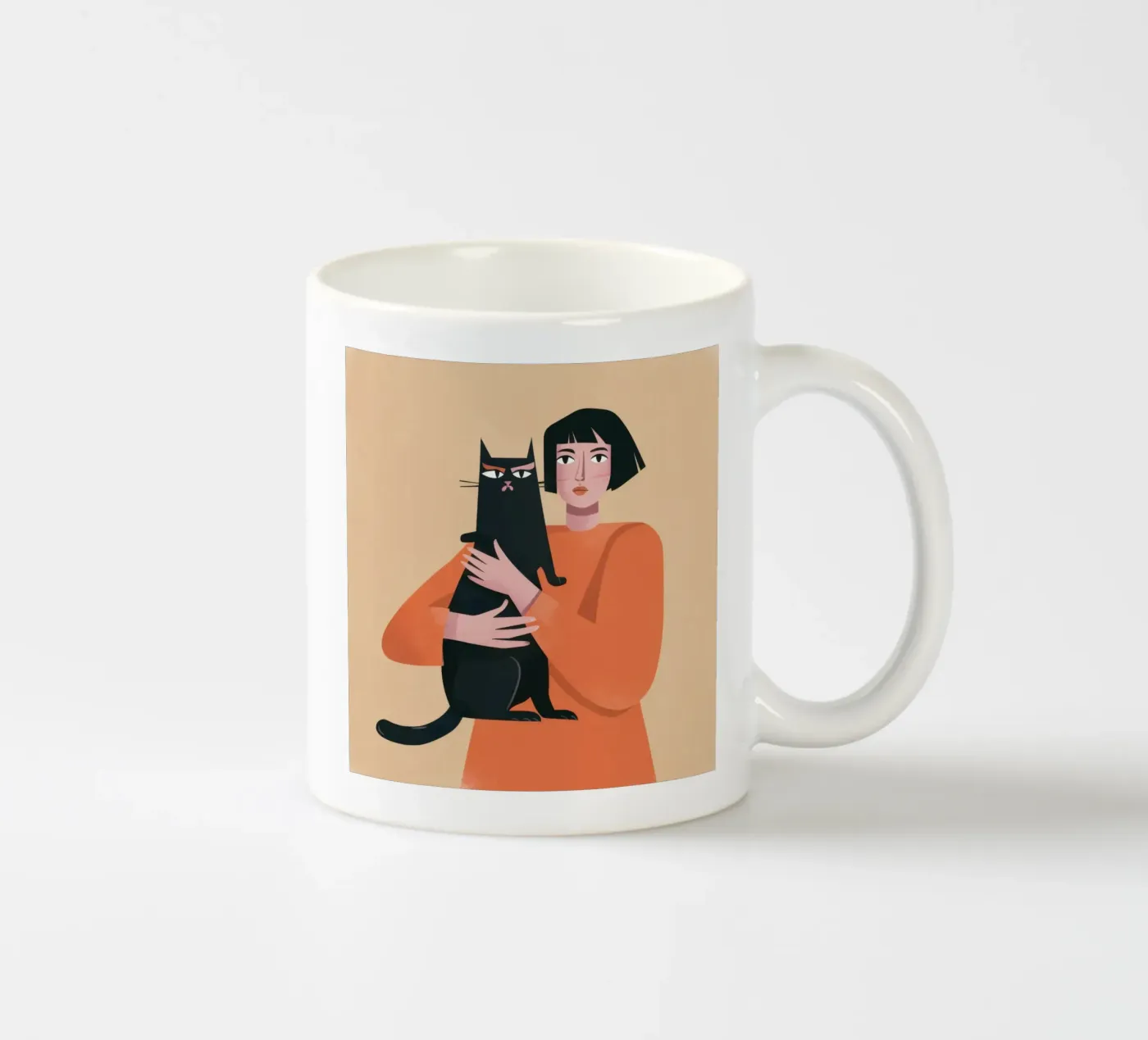 Sleek Shadow Cuddle Keramik Tasse von Hollow Years