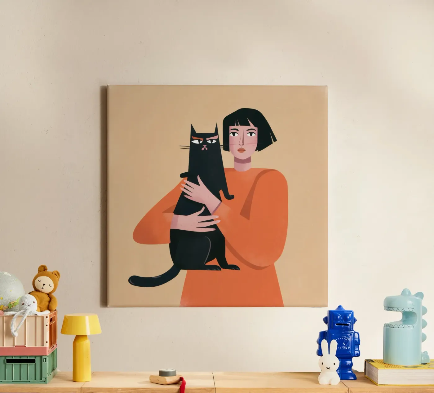 Sleek Shadow Cuddle canvas by Hollow Years