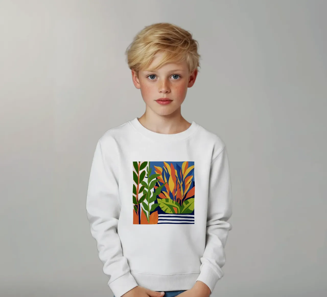 Autumn Stripe Foliage kids sweatshirt by Arcane Lines
