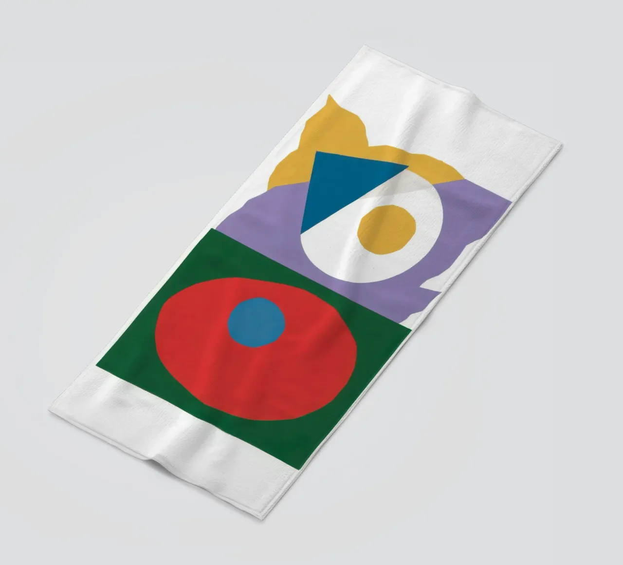 Primary Shape Still, Life beach towel by Mossy Pigment