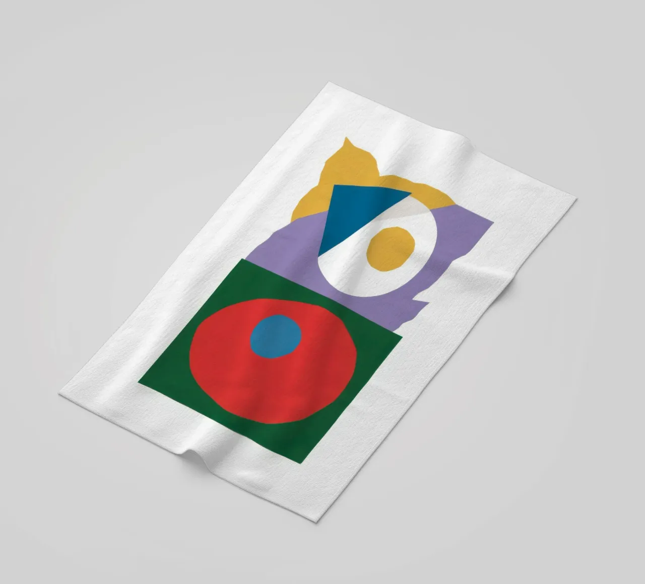 Primary Shape Still, Life beach towel by Mossy Pigment