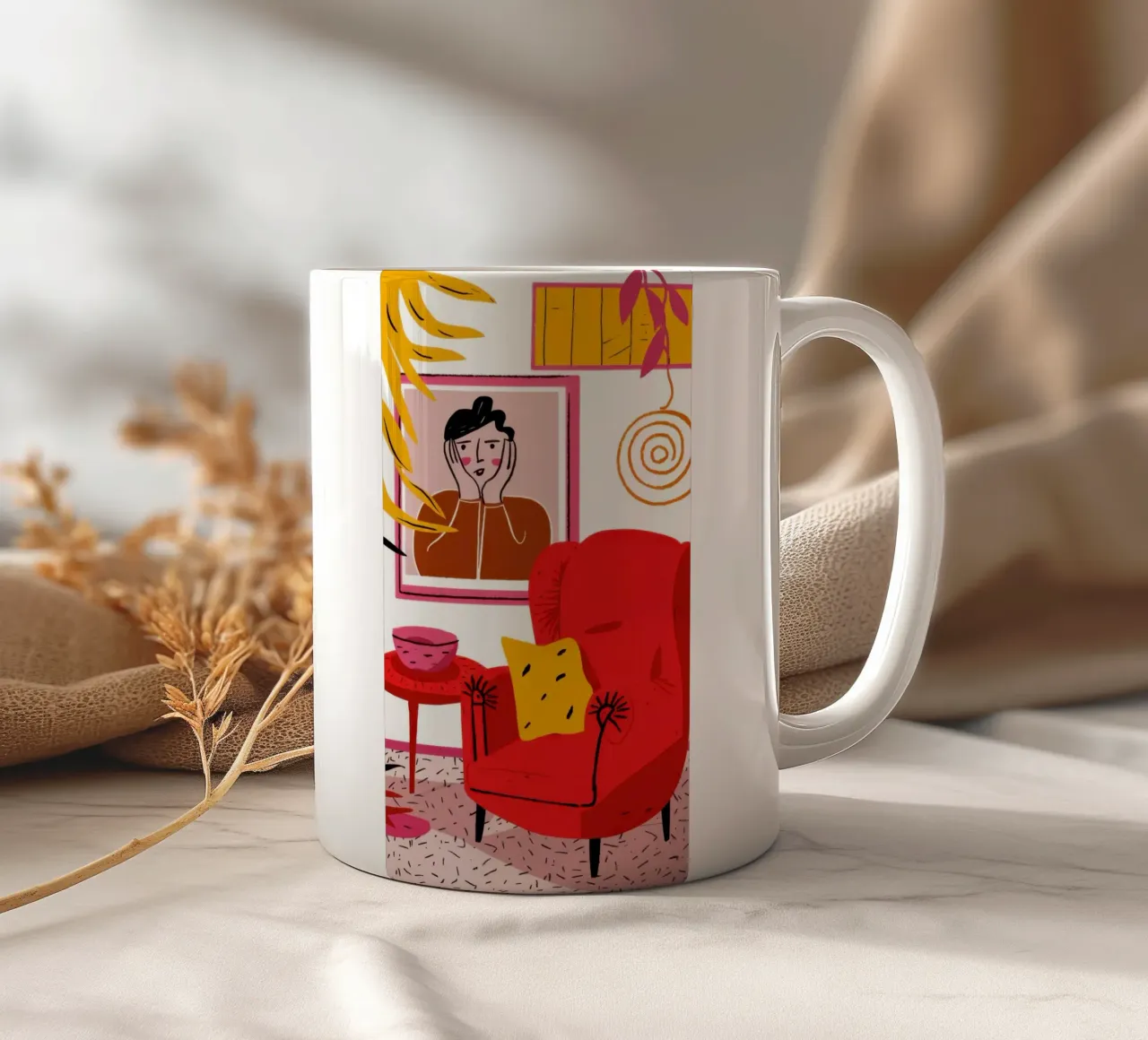 Compagno di sedia Crimson tazza in ceramica da Arcane Lines