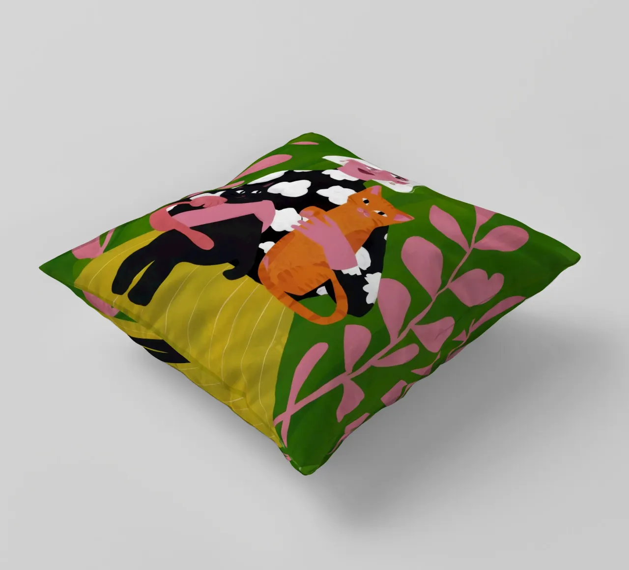 Whimsical Patterned Embrace decorative cushion by Hollow Years