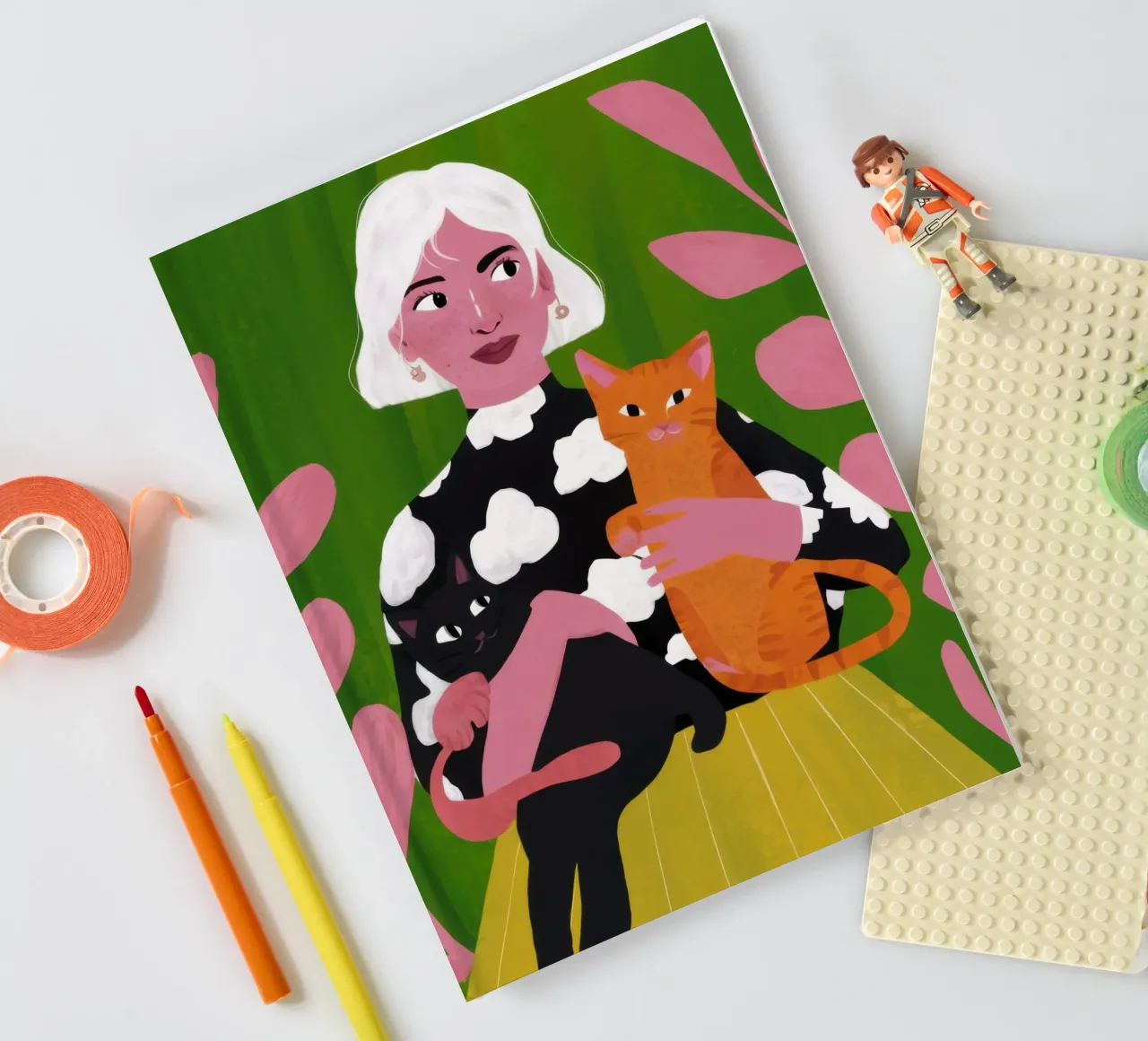 Whimsical Patterned Embrace notebook by Hollow Years