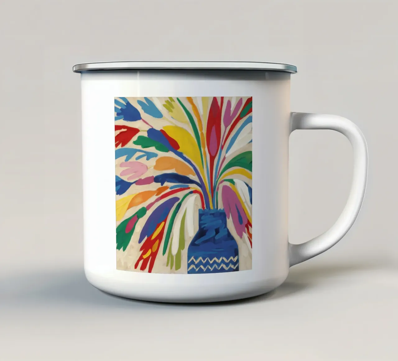 Esplosione gestuale di fiori tazza in smalto da Arcane Lines