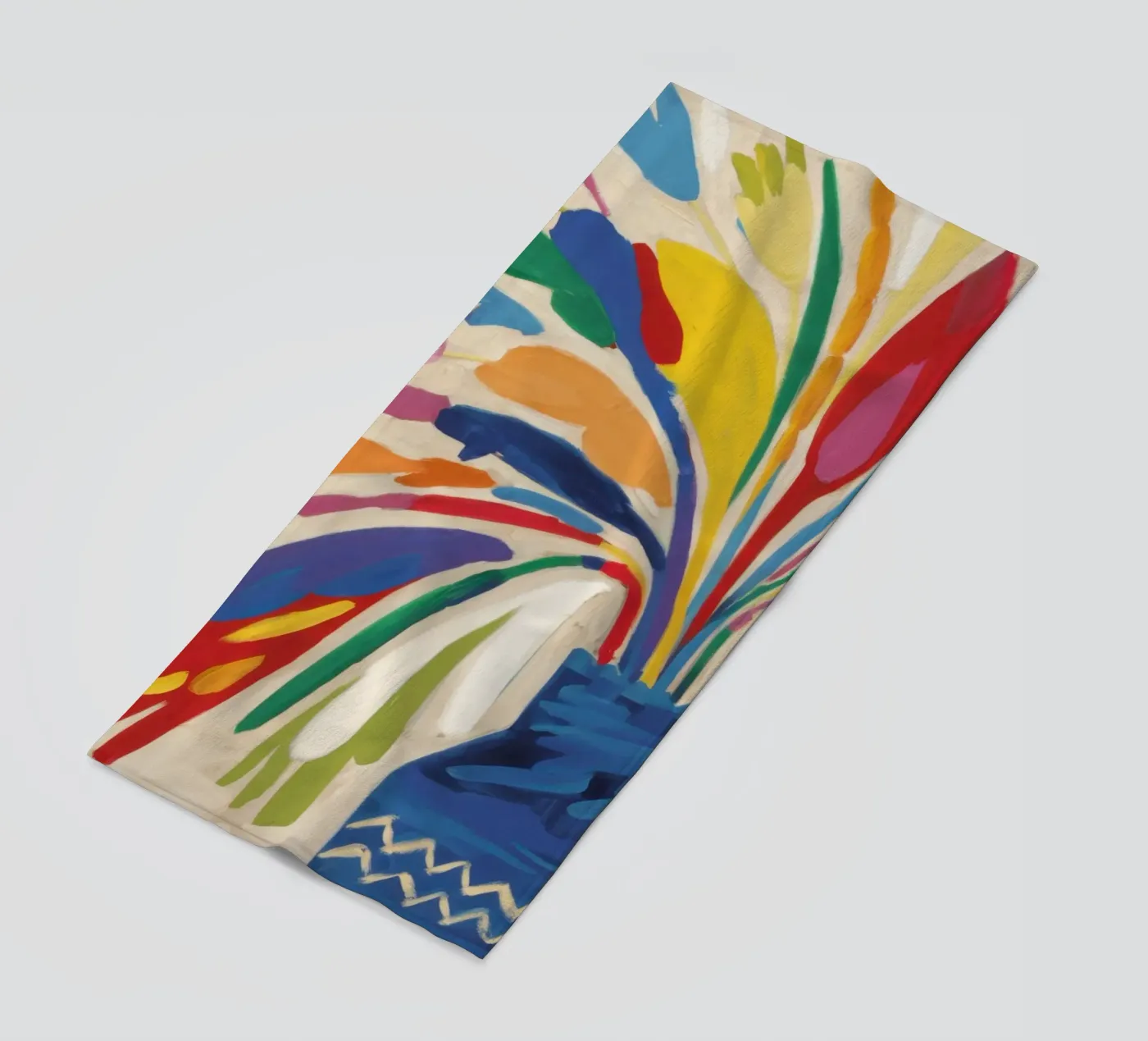 Gestural Bloom Explosion beach towel by Arcane Lines
