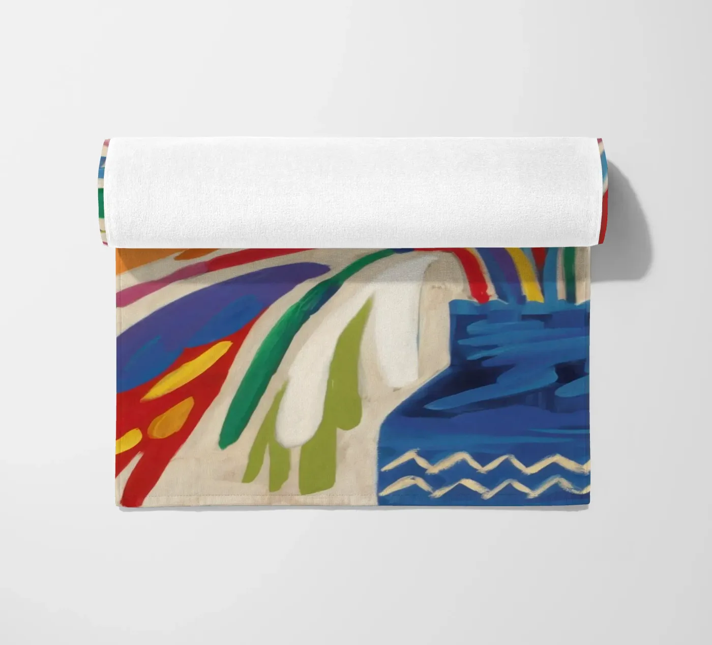 Gestural Bloom Explosion beach towel by Arcane Lines