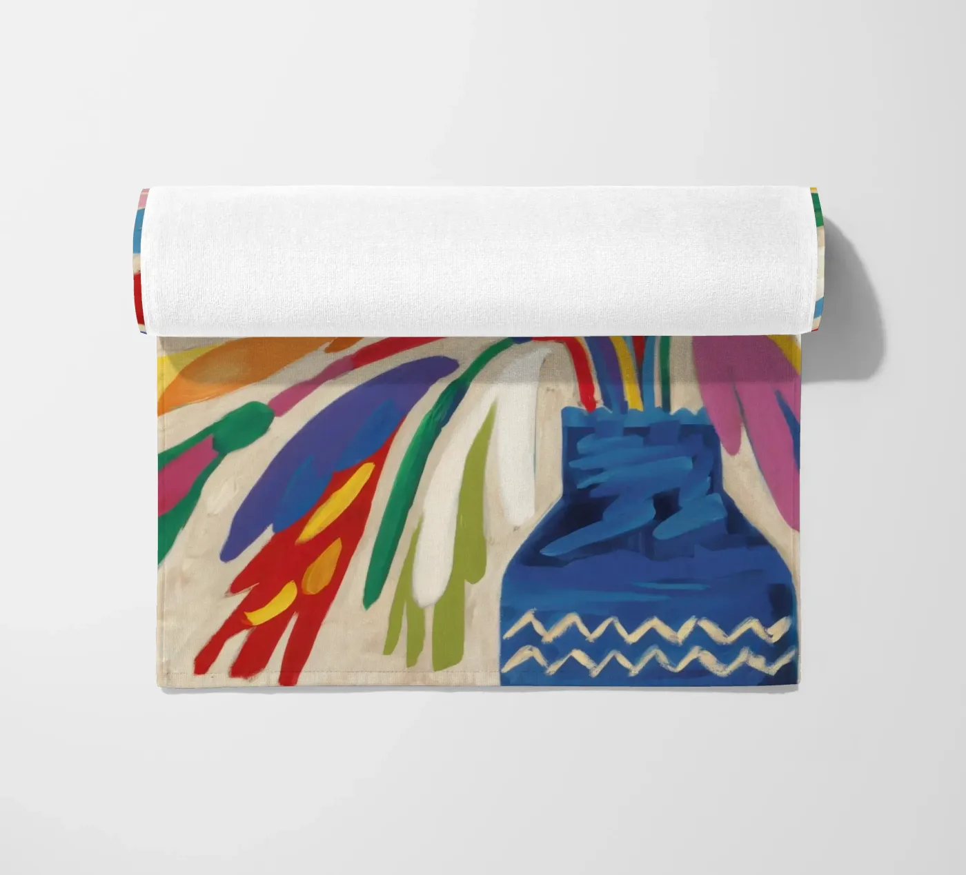 Gestural Bloom Explosion beach towel by Arcane Lines