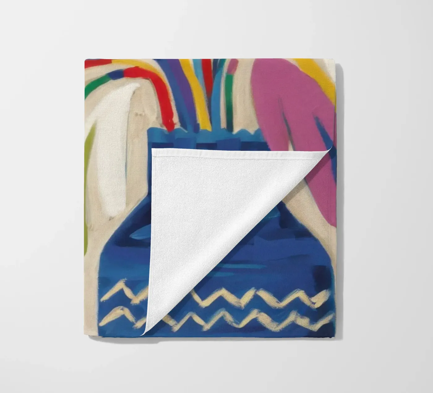 Gestural Bloom Explosion beach towel by Arcane Lines