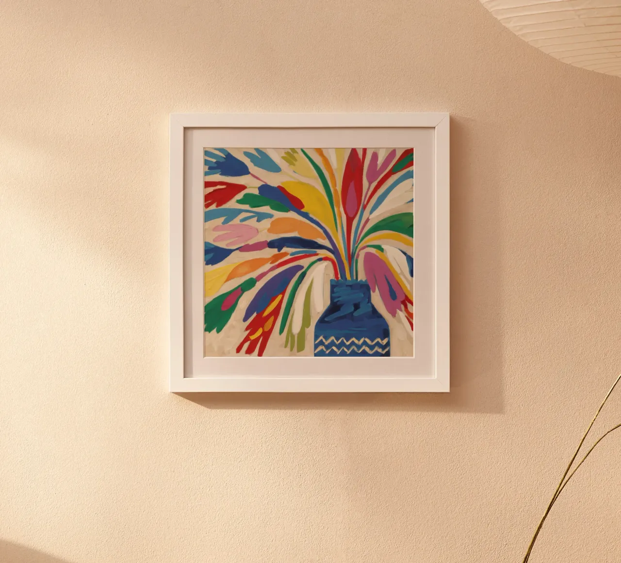 Esplosione gestuale di fiori poster con telaio in alluminio da Arcane Lines