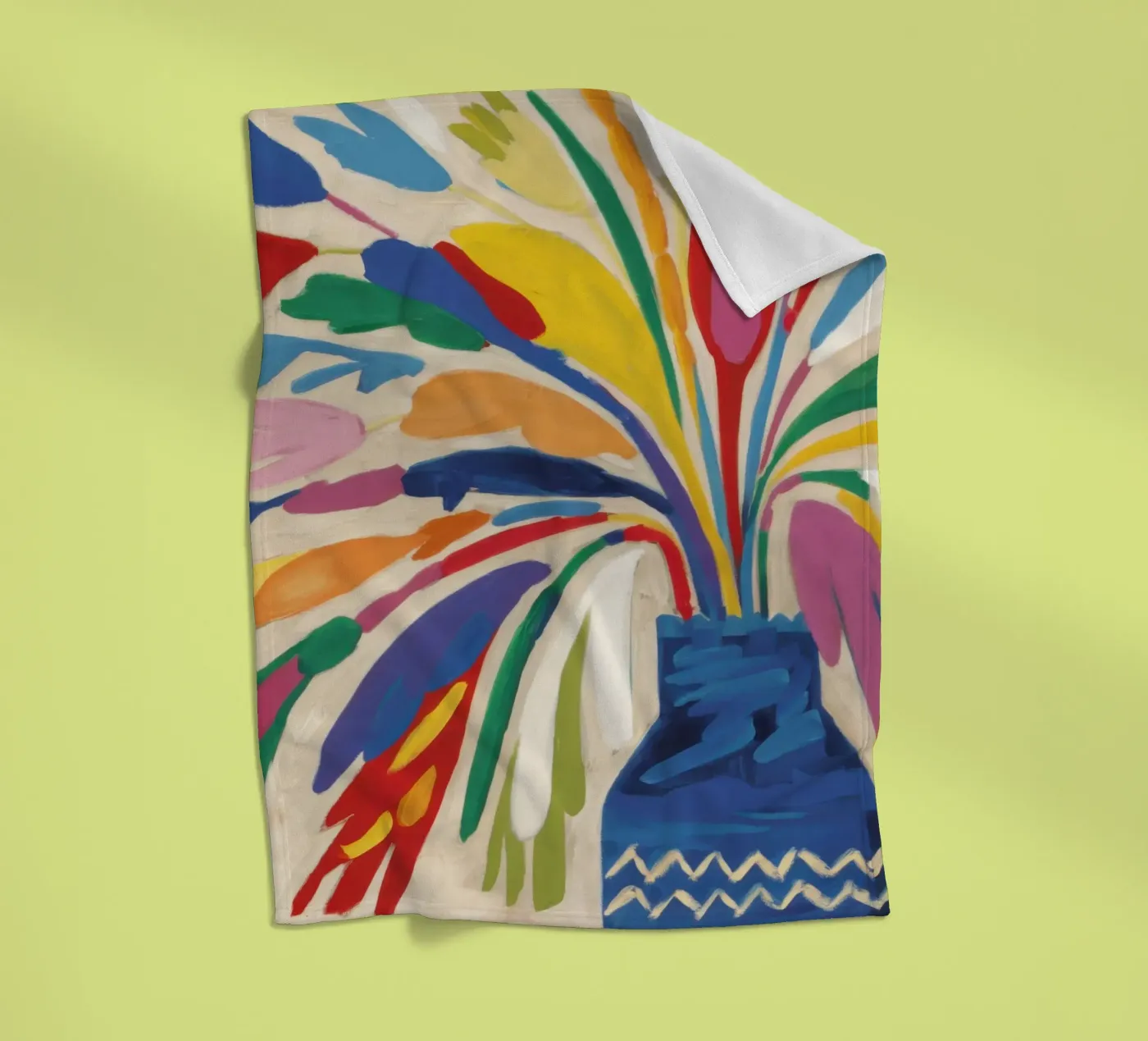 Gestural Bloom Explosion fleece blanket by Arcane Lines