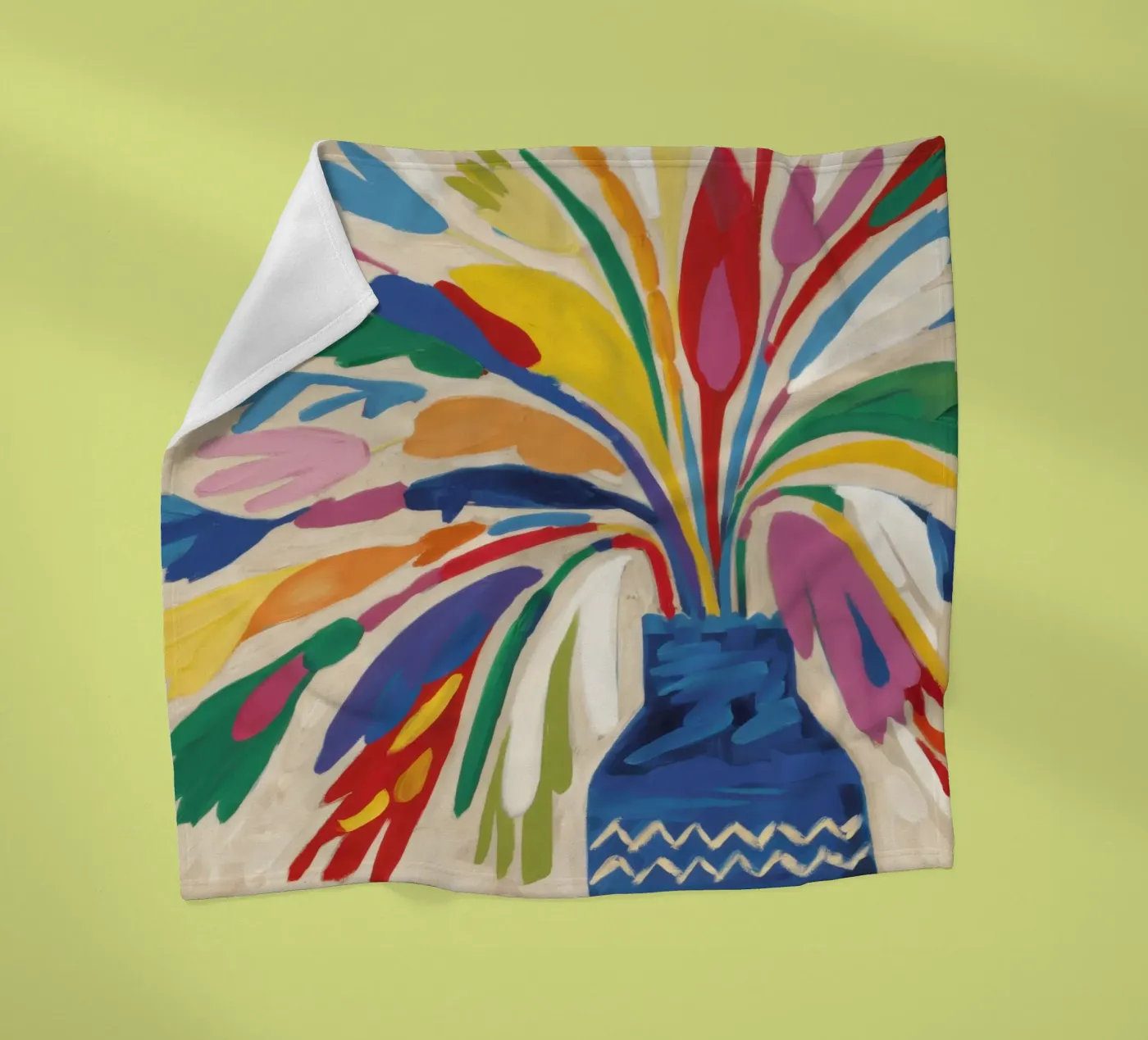 Gestural Bloom Explosion fleece blanket by Arcane Lines