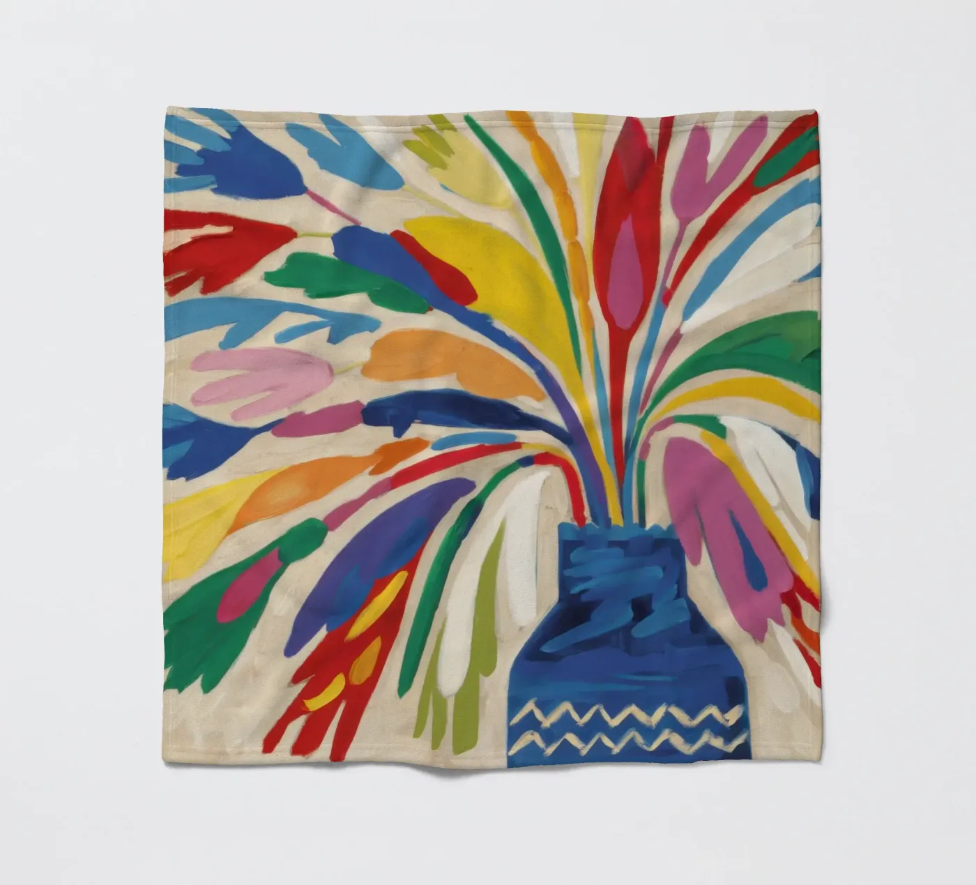 Gestural Bloom Explosion fleece blanket by Arcane Lines