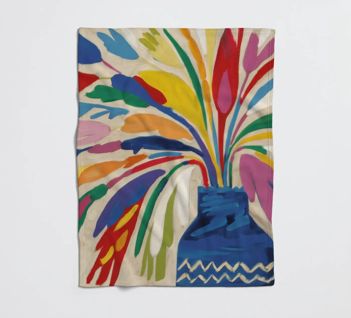 Gestural Bloom Explosion fleece blanket by Arcane Lines