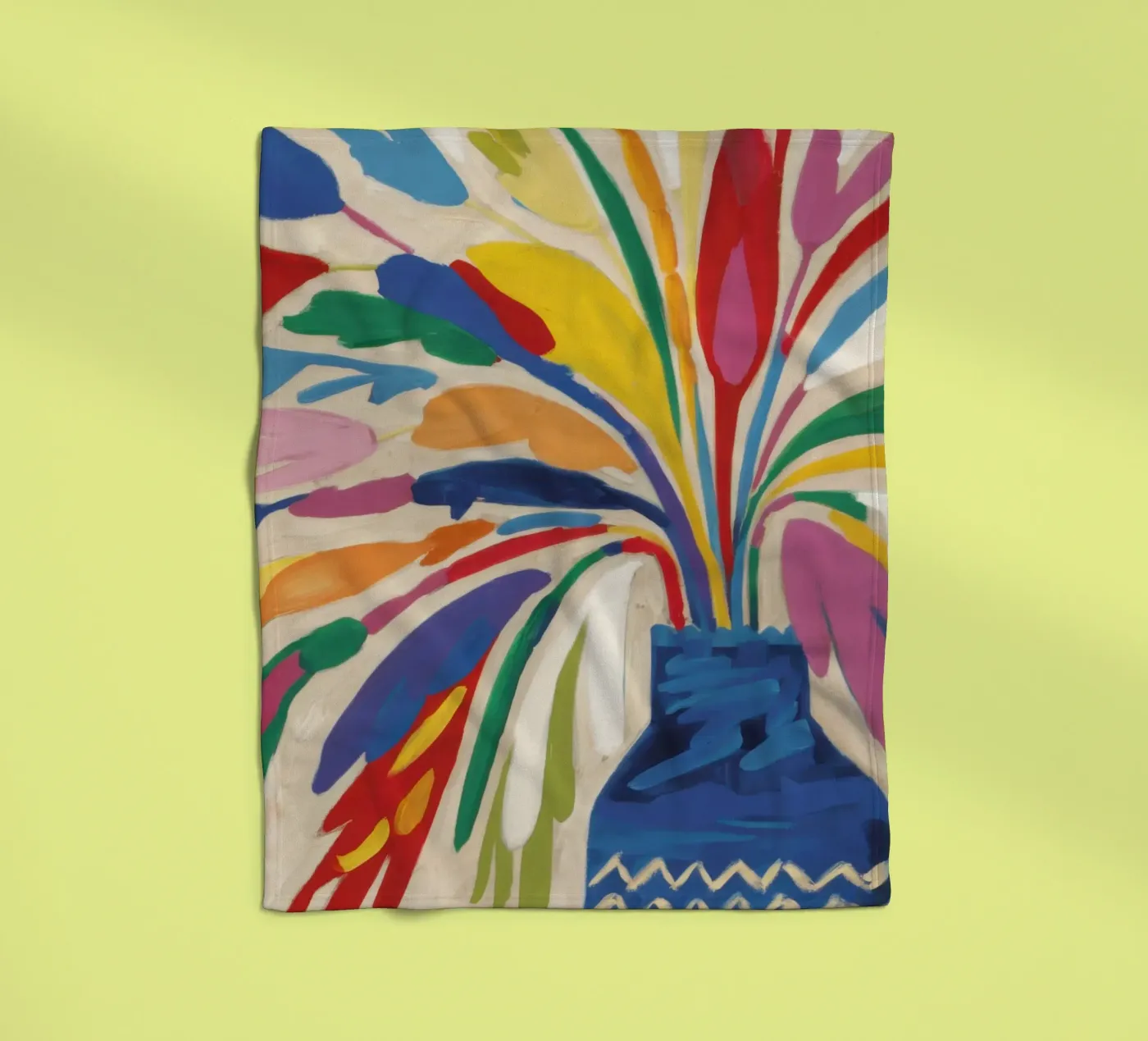 Gestural Bloom Explosion fleece blanket by Arcane Lines