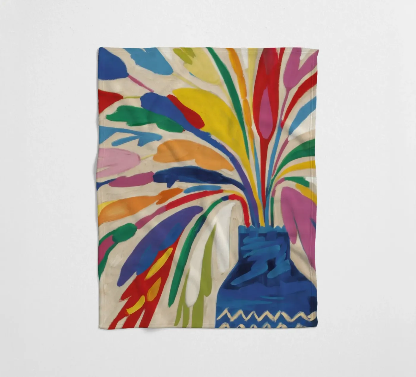 Gestural Bloom Explosion fleece blanket by Arcane Lines
