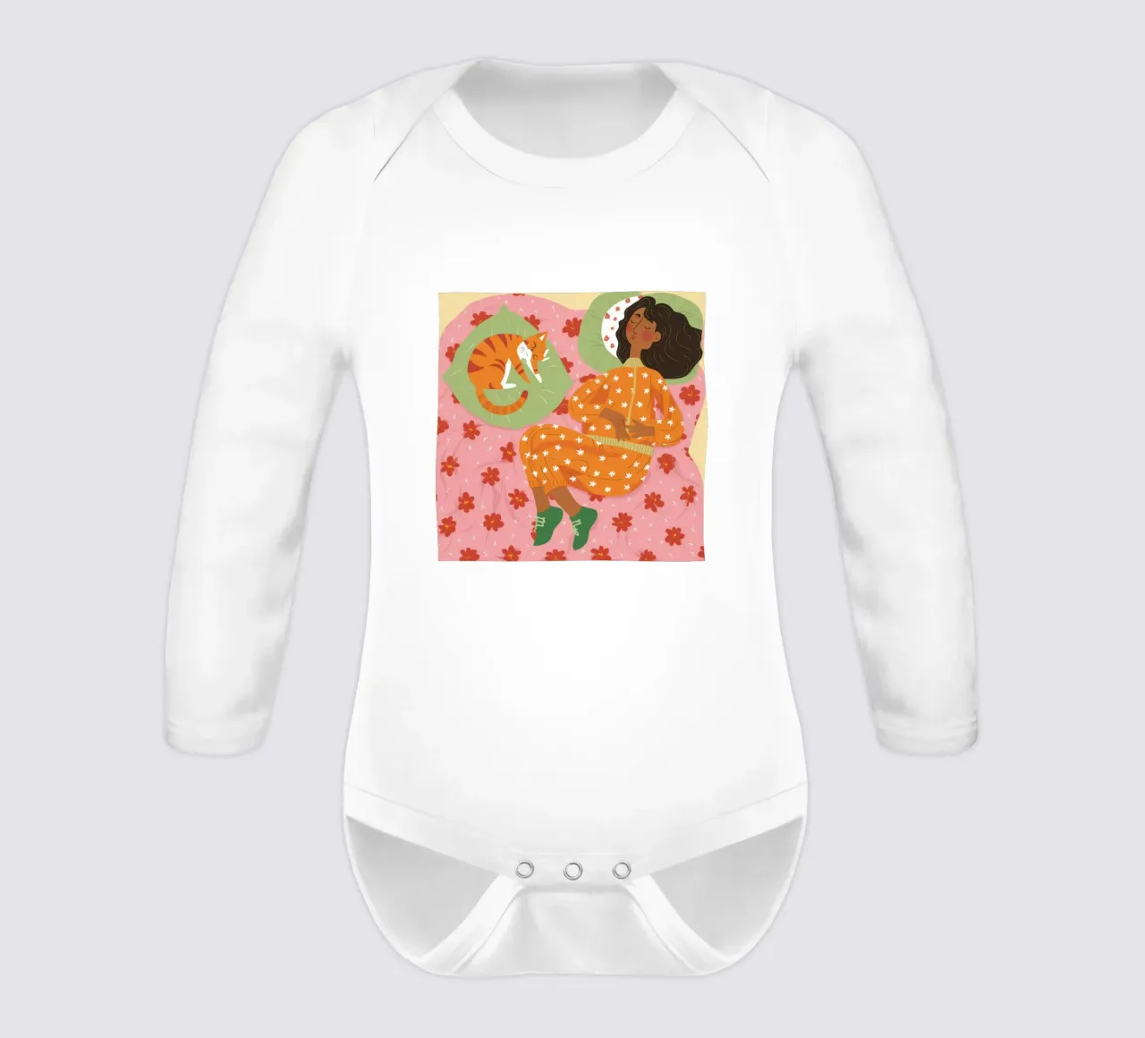 Polka Dot Dreamy Nap long-sleeve baby romper by Hollow Years