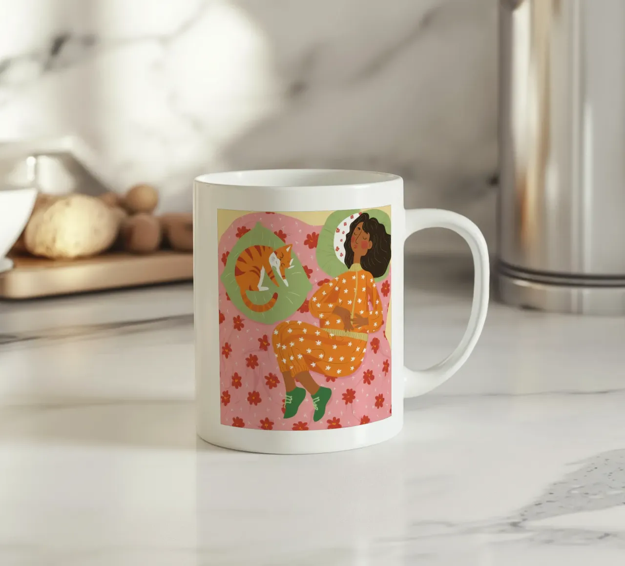 Polka Dot Dreamy Nap ceramic mug by Hollow Years