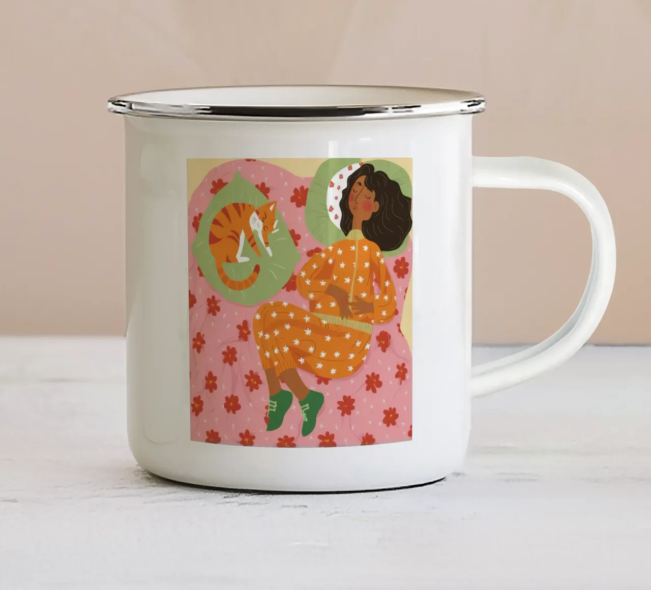 Sonnellino da sogno a pois tazza in smalto da Hollow Years