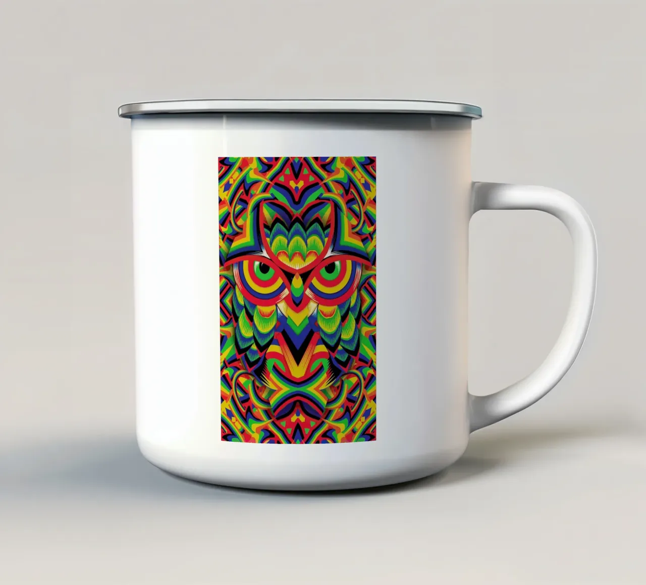 Owl 3 tazza in smalto da Ali Gulec