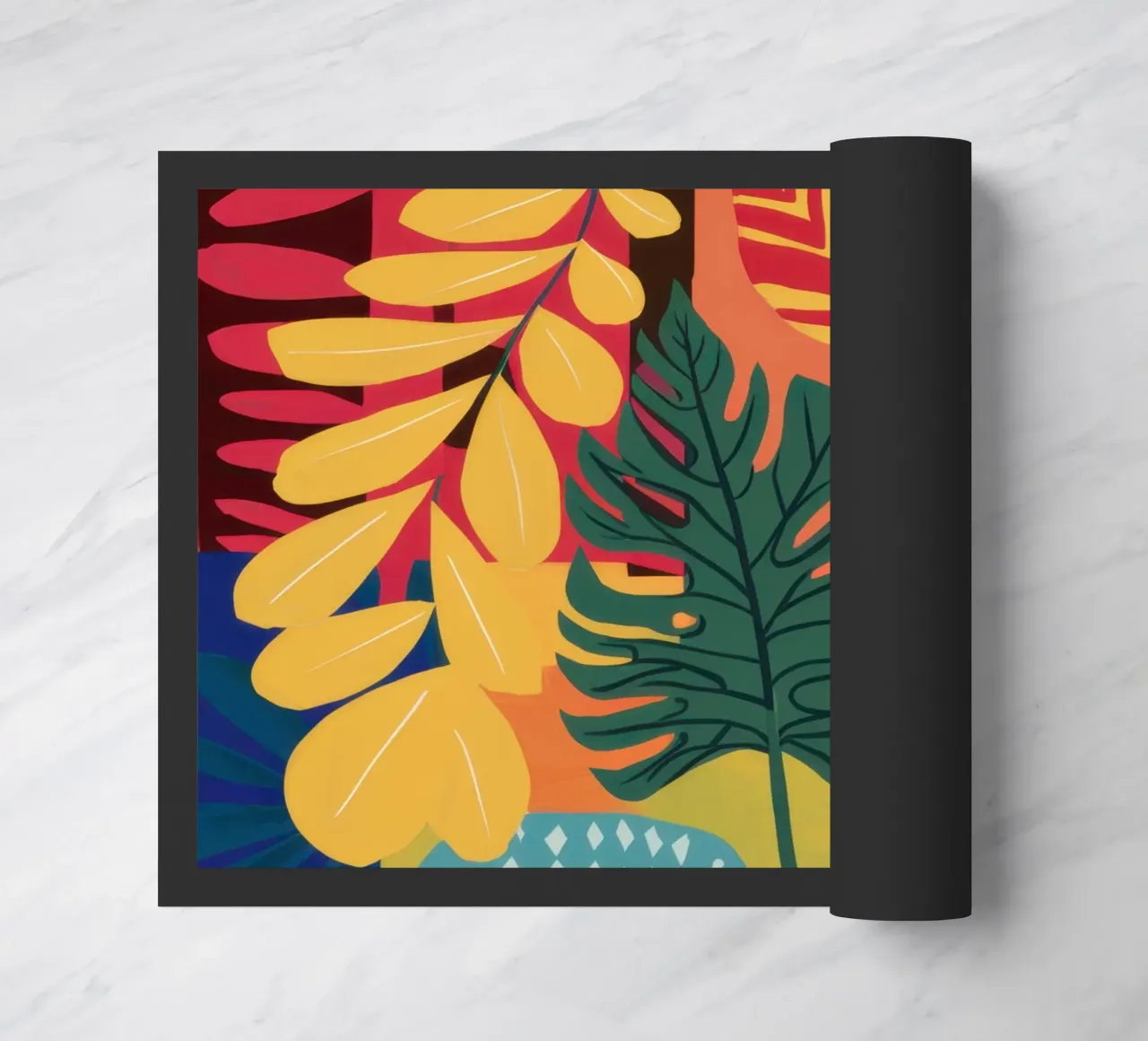 Herbstlicher Blättertanz Fußmatte von Arcane Lines