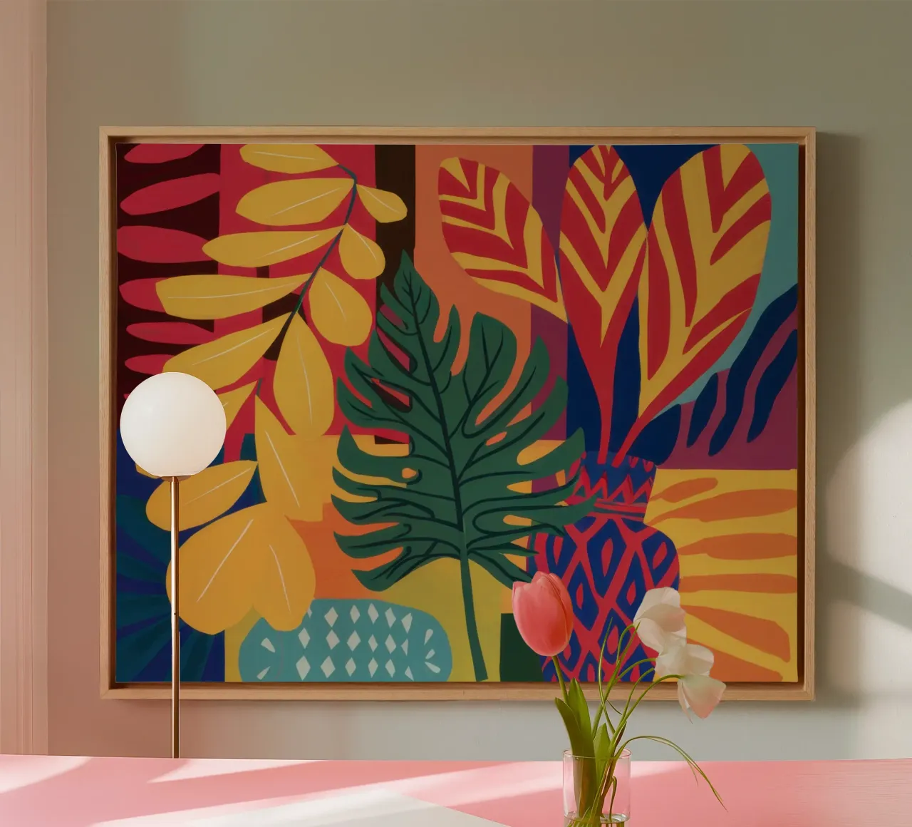 Herfstbladeren dans canvas met Baklijst van Arcane Lines
