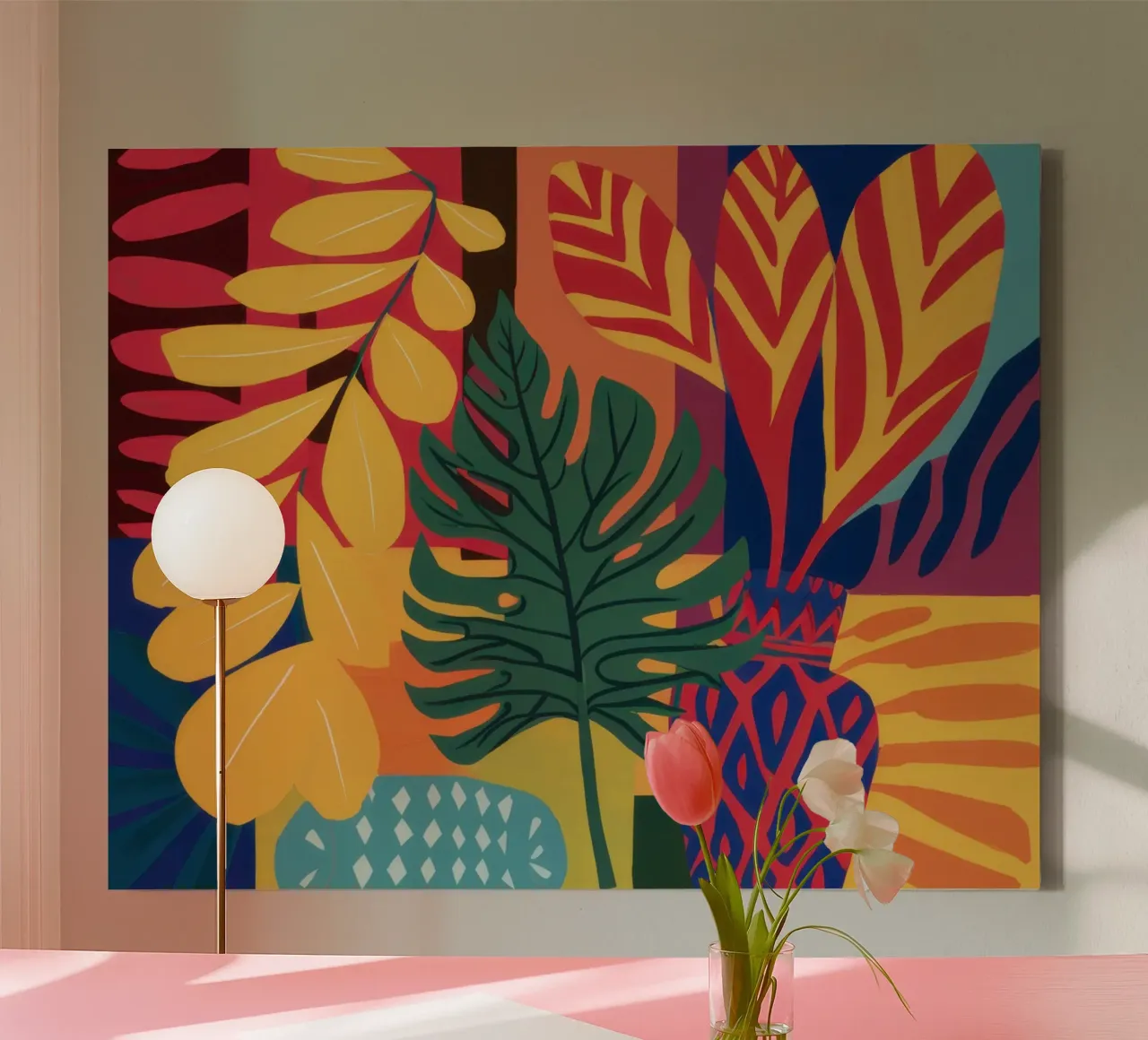 Herfstbladeren dans canvas met Baklijst van Arcane Lines