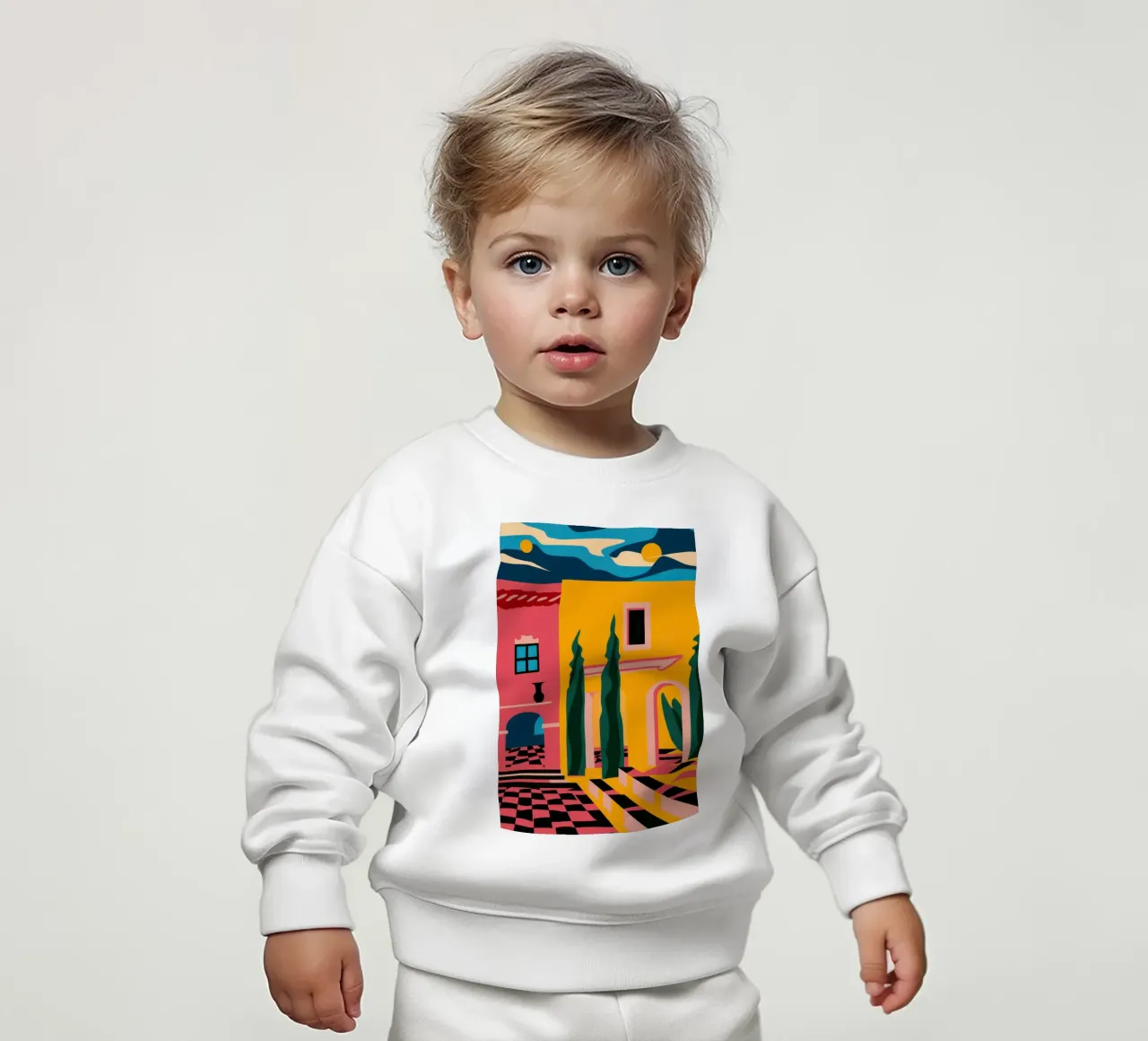 Twilight Alleyway Glow baby sweatshirt by Mossy Pigment