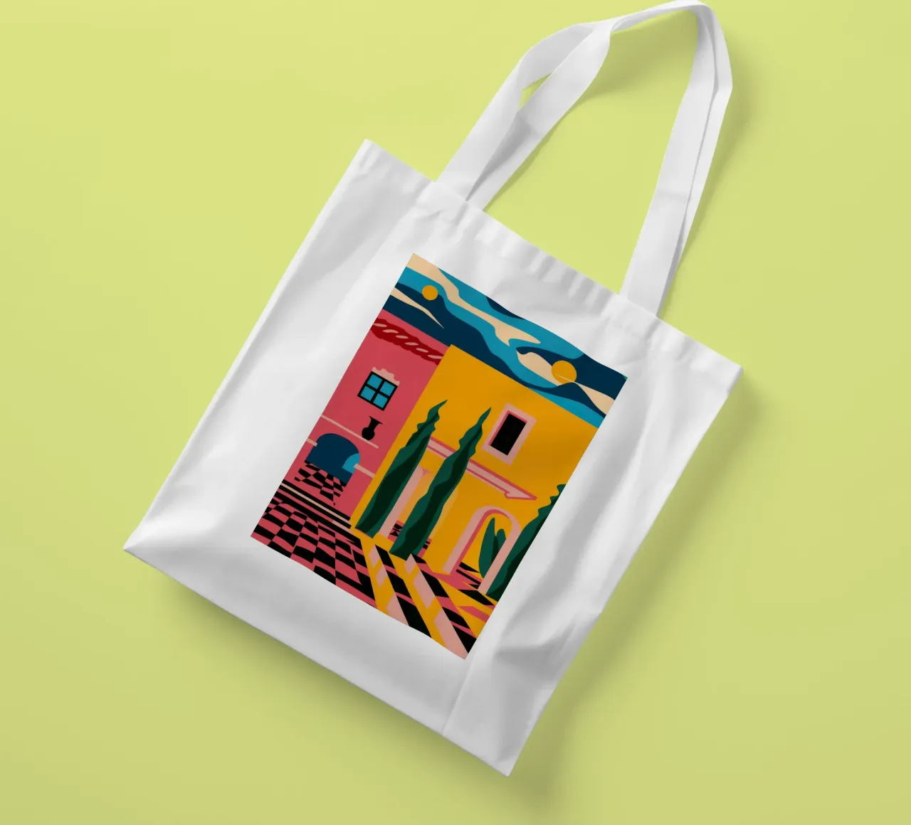 Twilight Alleyway Glow tote bag by Mossy Pigment