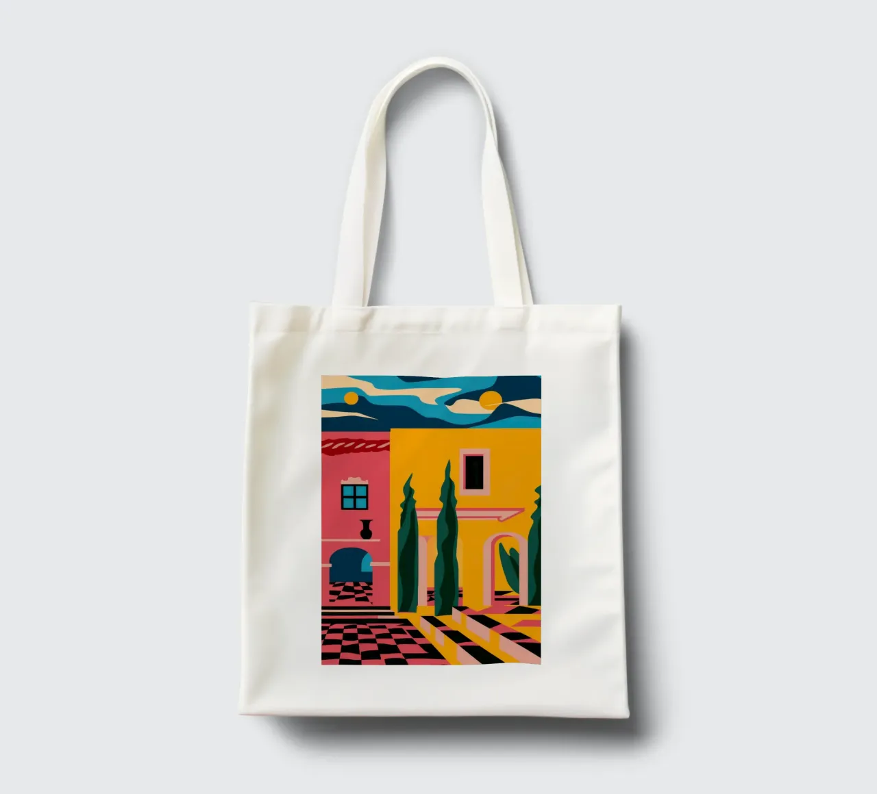 Twilight Alleyway Glow tote bag by Mossy Pigment